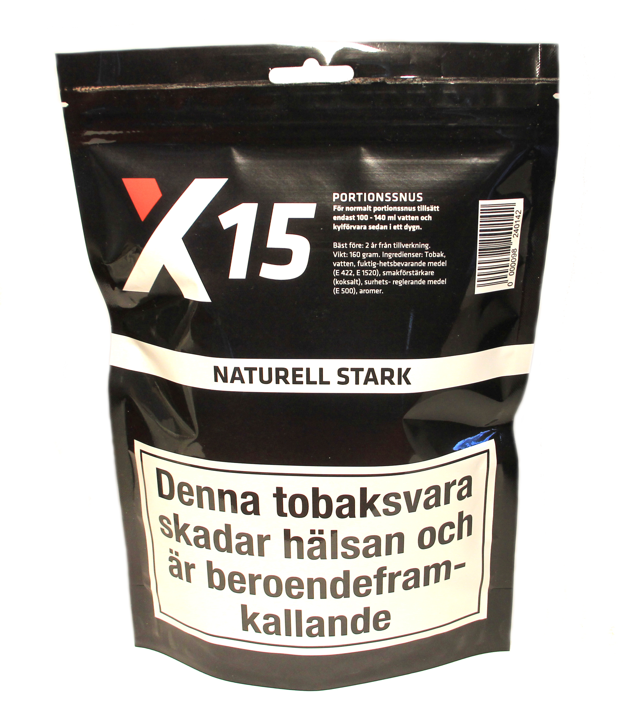 Portionssnus X-15 Naturell Stark 160 gram