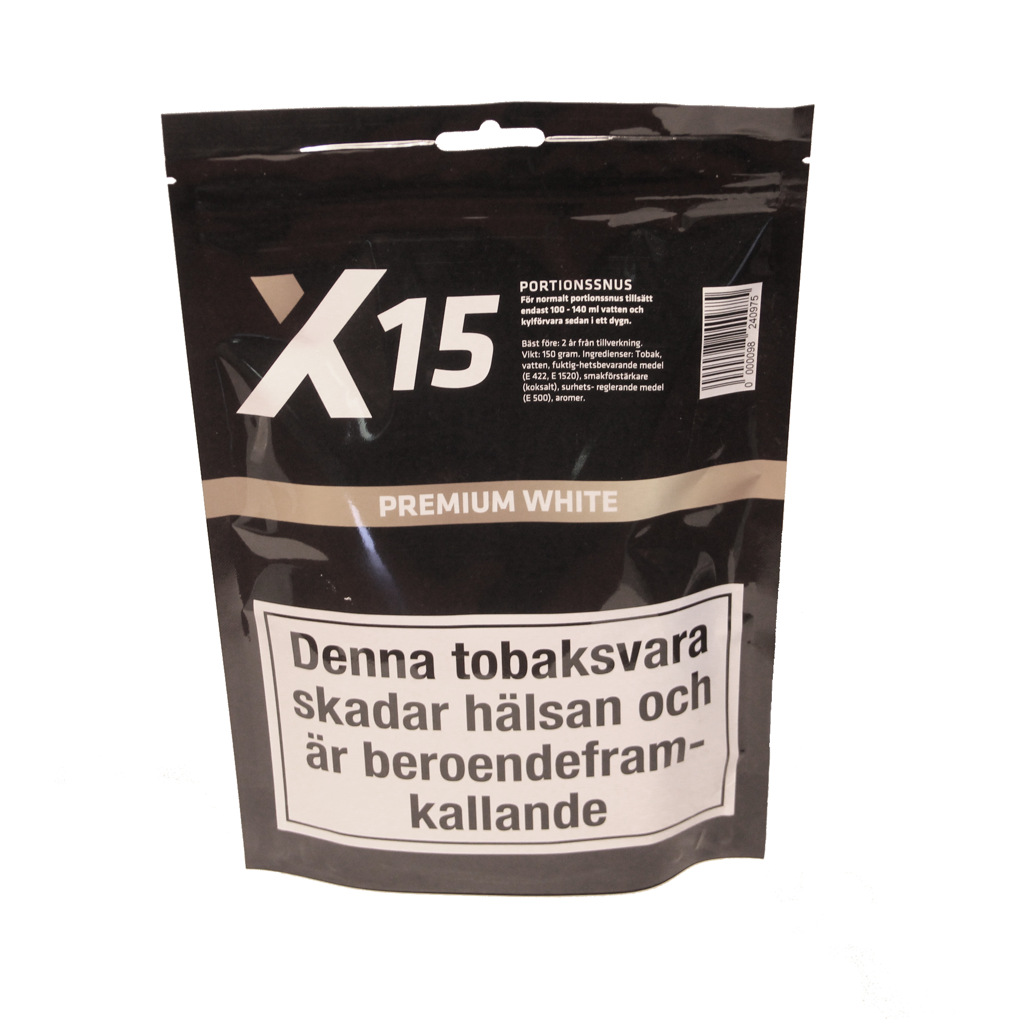 Portionssnus X-15 Premium White Mini 150 gram